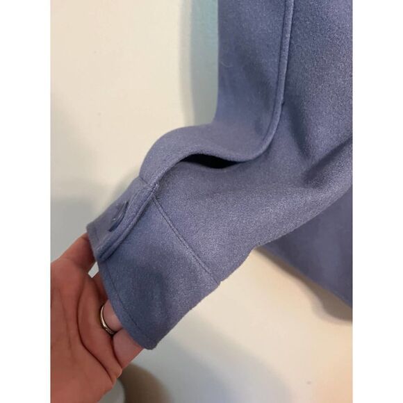 Anthropologie Avec Les Filles Blue Oversized Shacket Patch Jacket Sz. S - Picture 4 of 8